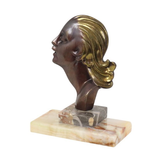 Bronzen Art Deco Beeld Vrouw – Beeldhouwkunst, Marble (photo 8 of 15)
