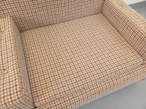 Gran sillón vintage tapizado en tejido de lana de los años 70