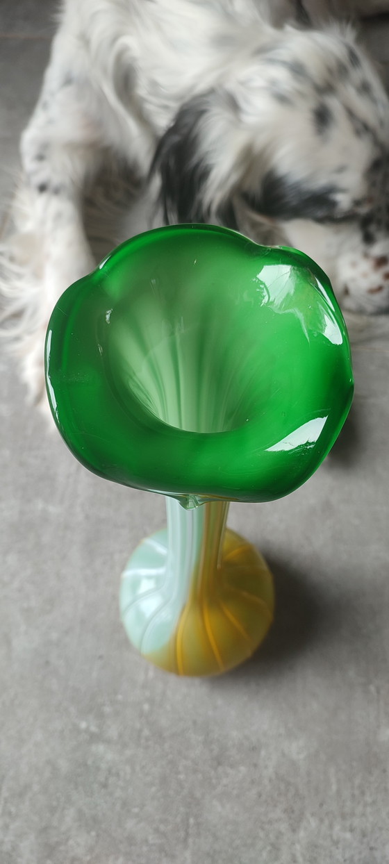 Image 1 of Large blown glass vase, artistic glassware from the 1970s.