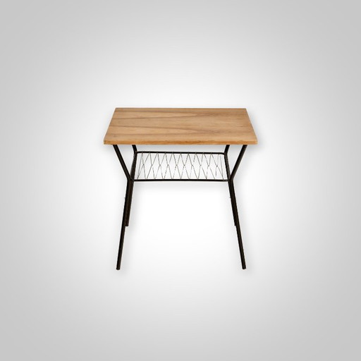 Table d'appoint vintage en chêne, années 1960, Tchécoslovaquie – bijzettafels, Wood