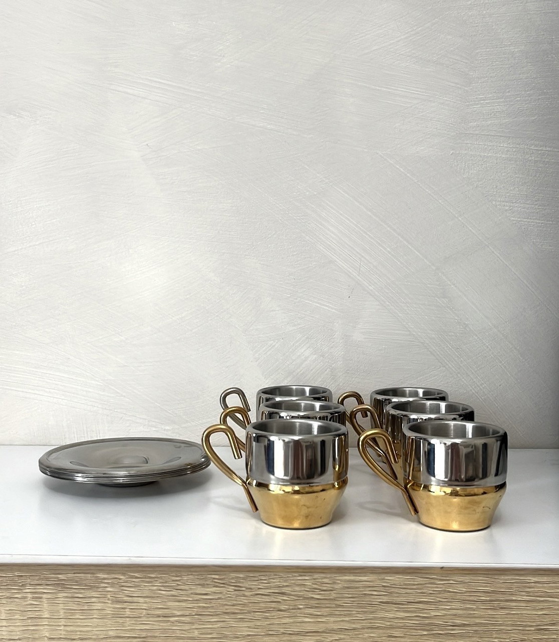 Set de 6 Tazas para Café Espresso con Platos de Porcelana Celine