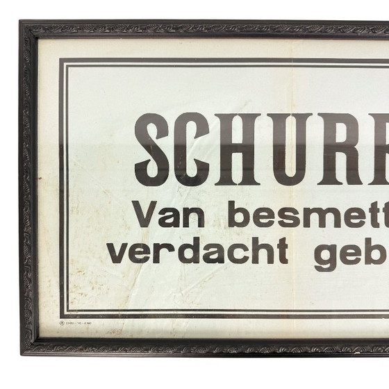 Vintage framed poster 'SCABIES Contamination suspected building' WW2, Paper, Wood, Black (photo 2 of 6)