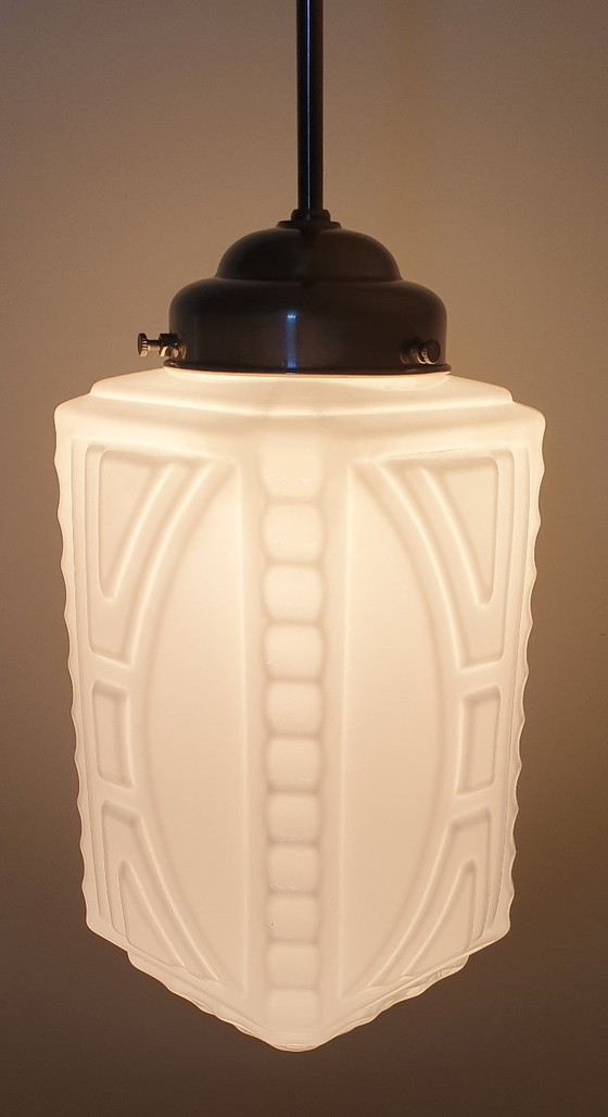 Image 1 of Art Deco hanglamp opaline glas 