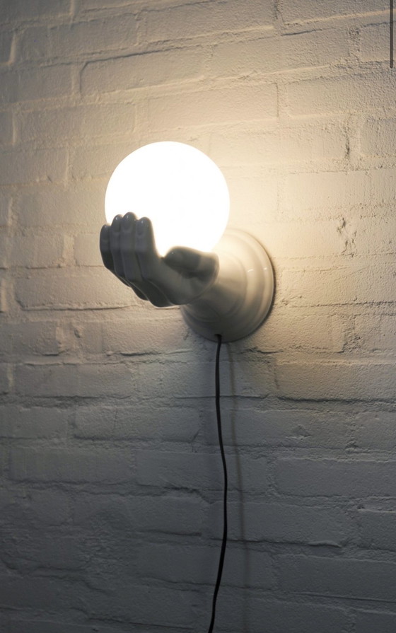 Image 1 of Leola leuchte keramieken hand met bol jaren 70