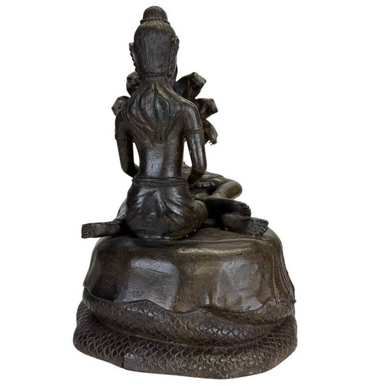 Zware Khmer Vishnu Beeld (12.2 kg) – Beeldhouwkunst, Brass (photo 3 of 19)