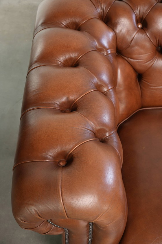 Sehr schönes geräumiges Rindsleder 2 Sitzer Sofas in einer schönen braunen Farbe und einem tollen englischen (photo 7 of 12)