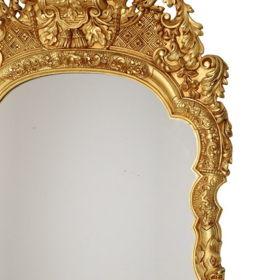 Image 1 of Grote Houten Spiegel Rococo Stijl 124cm