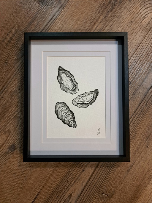 Illustration Oysters Handmade | Framed