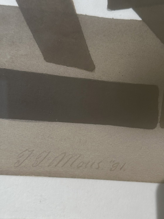 Image 1 of Abstract artwork framed 79x92x2.5 cm