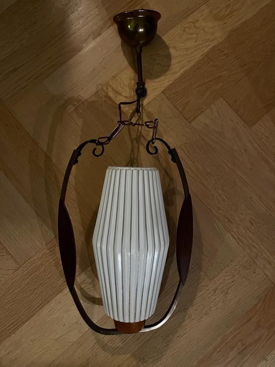 Vintage Scandinavische hanglamp – Scandinavisch design, Hanglampen, Messing (photo 4 of 5)
