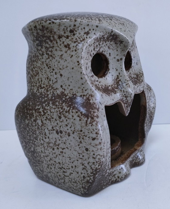 Image 1 of bougeoir chouette grès vintage