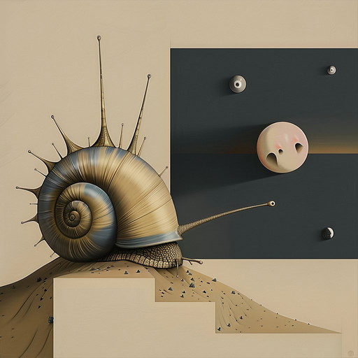 Unique Edition *** High-Quality Giclée *** Monsieur Escargot and the Anatomy of the Absurd ***