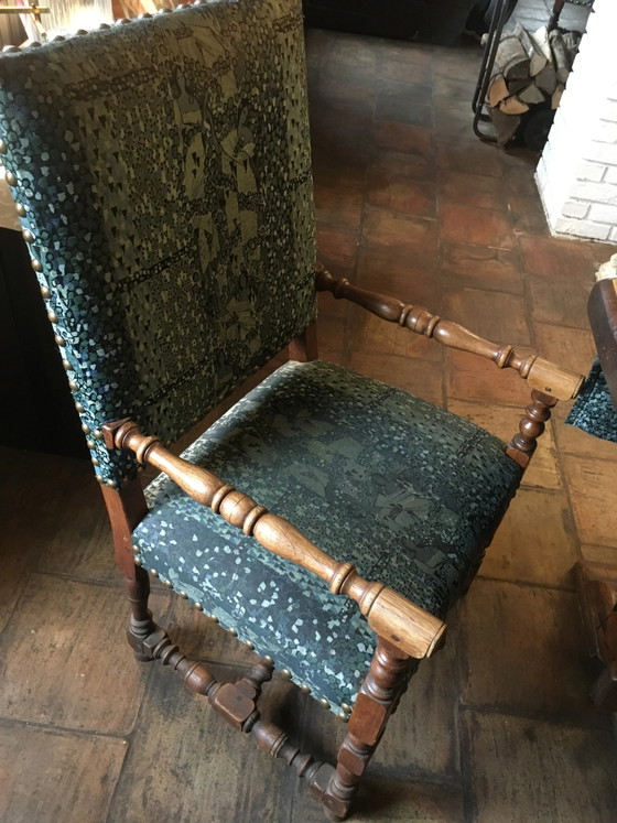 Tavolo da monastero + 9 sedie e 2 poltrone Luigi XIII in rovere., Tavoli da pranzo (foto 11 di 20)