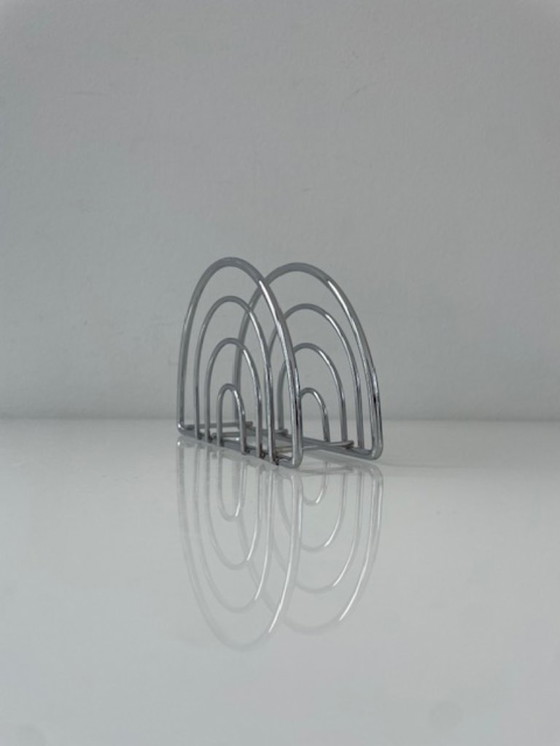 Image 1 of Porta tovaglioli cromato postmoderno con archi