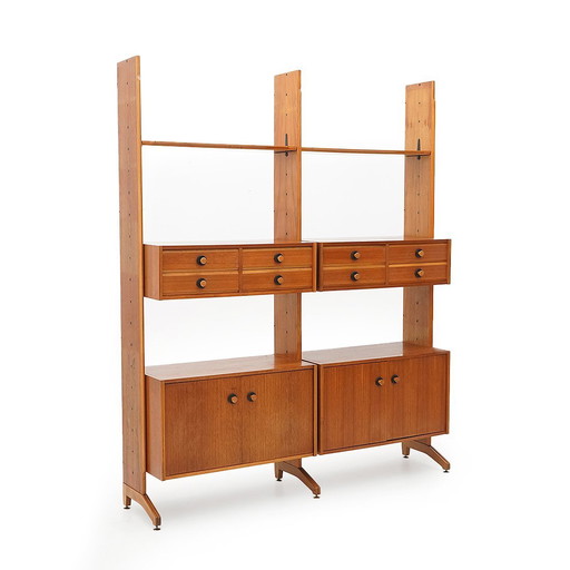 Bookcase with Wooden Uprights by AV Arredamenti Contemporanei, 1960s