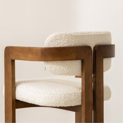 Solid Wood and Fabric Chair – Contemporary Elegance and Comfort 48x54x83cm – Dining chairs, Textile (photo 6 of 6)
