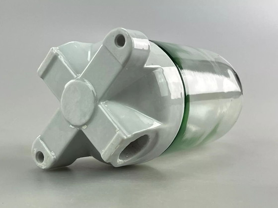 Image 1 of 50s 60s lamp wandlamp kelderlamp keramiek glas Bauhaus design