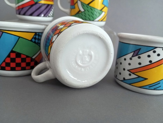 Image 1 of 6 abstrakte/postmoderne Kaffeetassen, IPA, Italien, 1990er Jahre – selten!