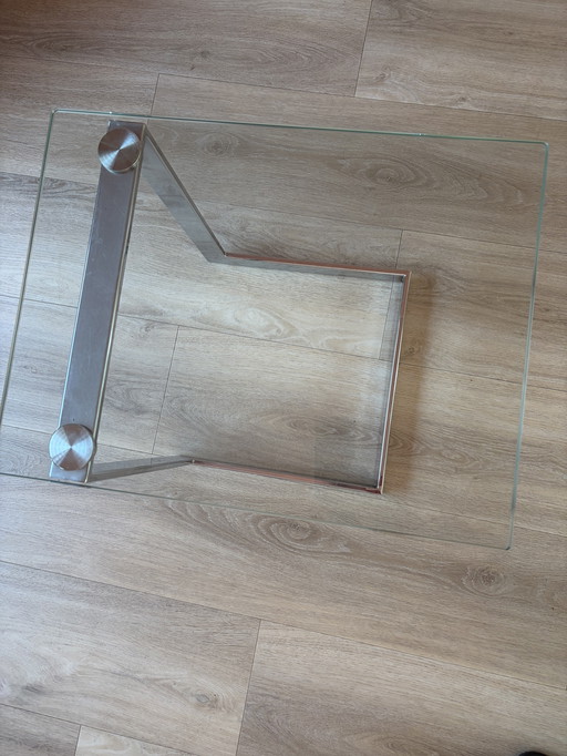 Gebra 80s side table glass chrome