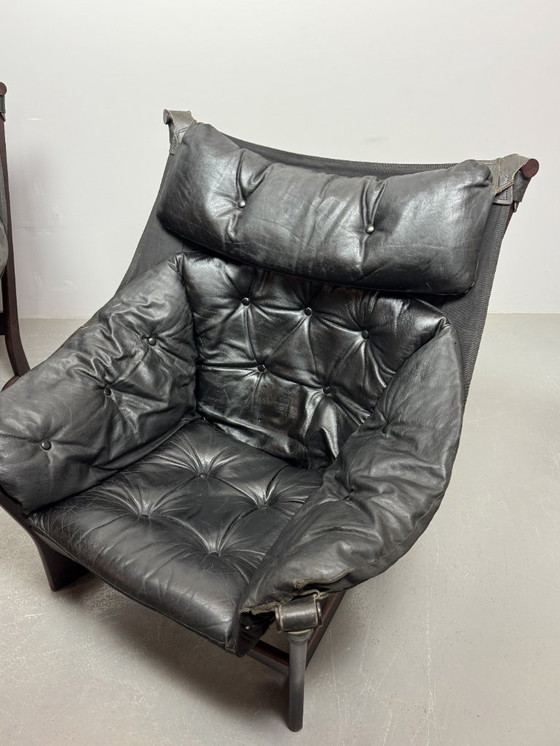 Image 1 of Design Mid-Century, set di 2, sedie a sdraio “Trega” di Tormod Alnæs per Sørlie Møbler, Norvegia, anni '70
