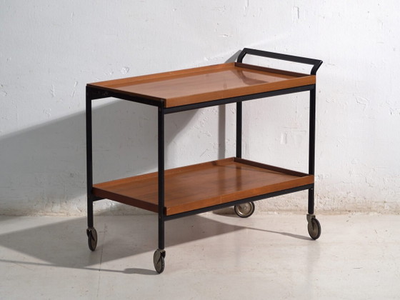 Carrito de servicio antiguo OPAL – Alemania, circa 1960 – Carritos de bar, Wood, polished steel (photo 2 of 40)