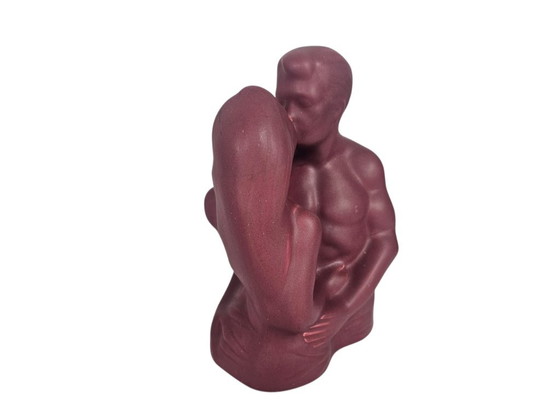 Diseño holandés - plateel - Pareja besándose - Postmoderno - Años 80 – Esculturas, Cerámica (photo 3 of 5)