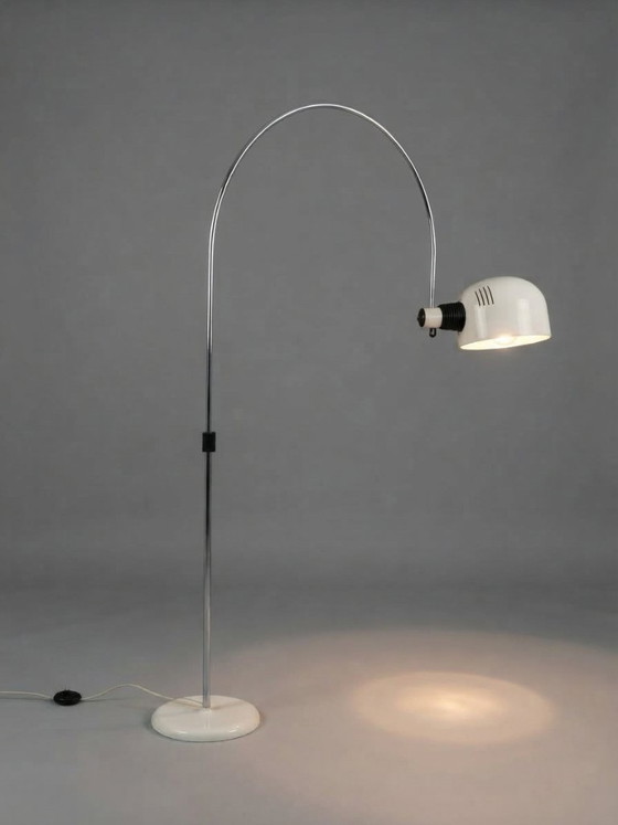 Lampada ad Arco Vintage Gepo Amsterdam – Bianco E Cromo – Anni '70 – Lampade da terra, Metal (photo 4 of 6)