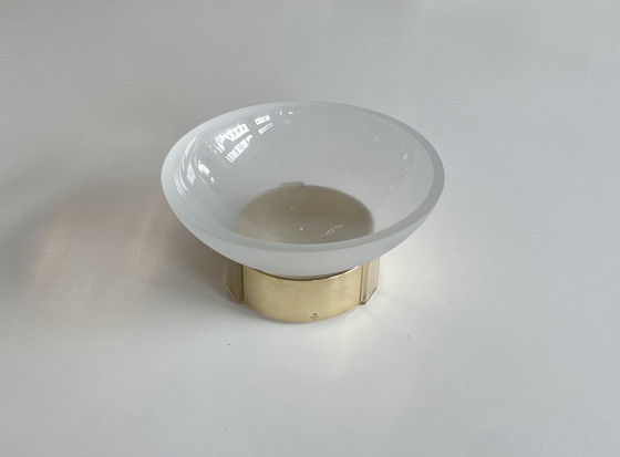 Image 1 of Handgemachte Schale aus mundgeblasenem Glas und Messing von Michael Kurpatov für Skultuna