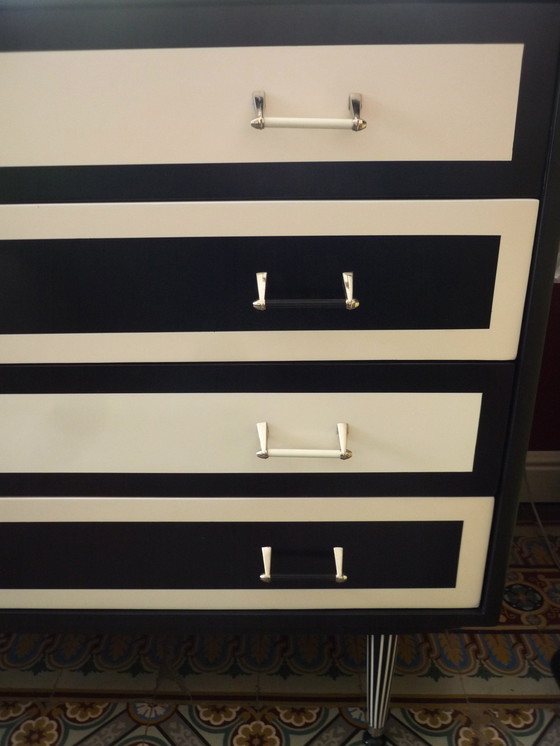 Image 1 of Cassettone vintage a 4 cassetti N/Bl.