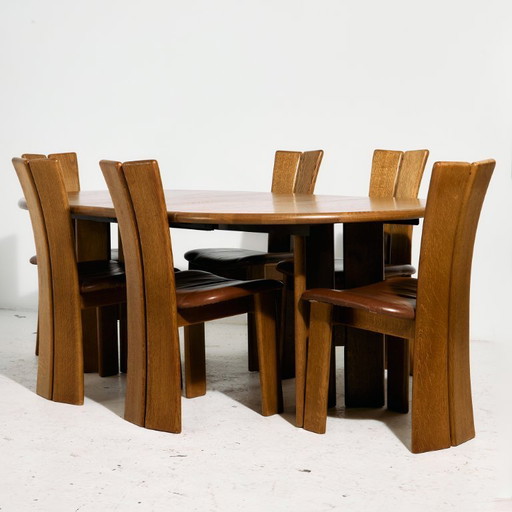 MK11204 CJ Rosengaarden oak dining set, Set of 7