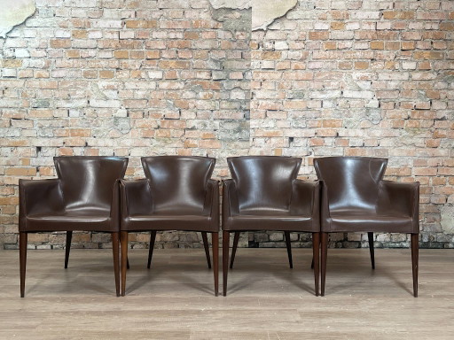 Matteo Grassi Vela Chairs Set of 4 – Brown | Carlo Bartoli
