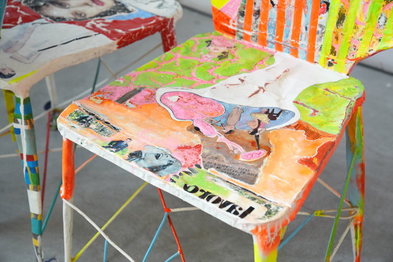 Image 1 of Set di 6 sedie Pop Art firmate da Guido Coletti (1995, firmate nel 2013)