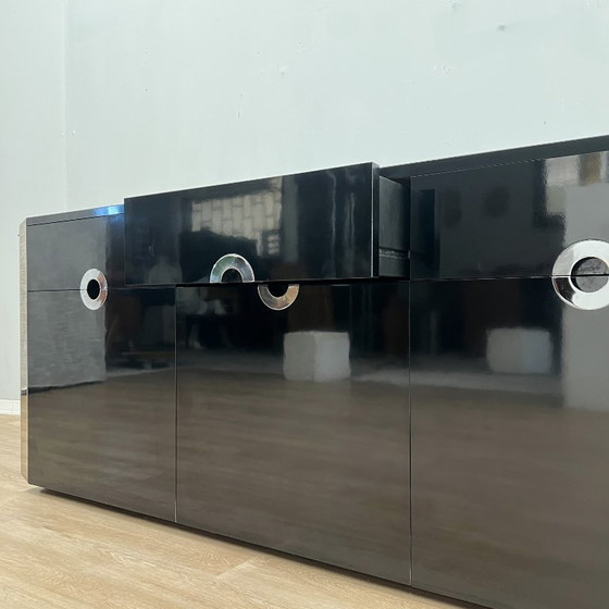 Buffet vintage en stratifié Mario Sabot, années 1970 – Buffet bas, Metal, lamine (photo 8 of 9)
