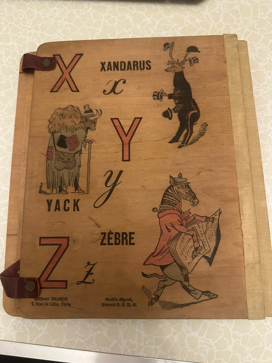 ABC Comique – R. Candide – Nilsson Paris vers 1900 – Abécédaire sur bois – Livres d'art, Cuir (photo 9 of 14)
