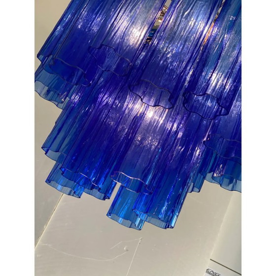 Image 1 of Lámpara de araña Tronchi moderna de cristal de Murano azul – Sputnik Design