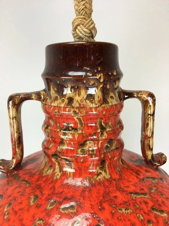 Image 1 of Lampada in ceramica anni '60 e '70, lampada a sospensione, design dell'era spaziale