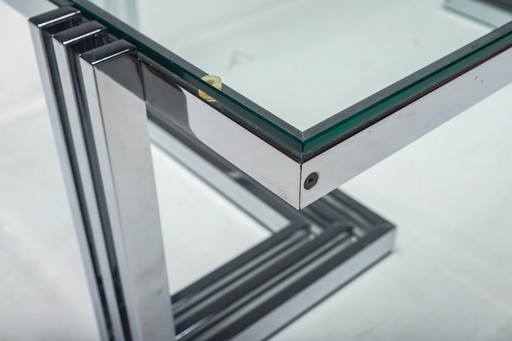 Vintage Coffee Table in Chrome and Glass, 1960s