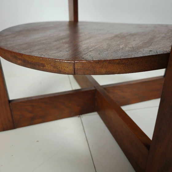Amsterdamse School eikenhouten bijzettafel met vierkant motief, Nederland, circa 1925 – Wood (photo 7 of 8)