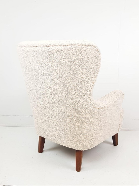 Fauteuil Artifort vintage en tissu Teddy, récemment retapissé, modèle homme – Wood, Textile (photo 7 of 8)