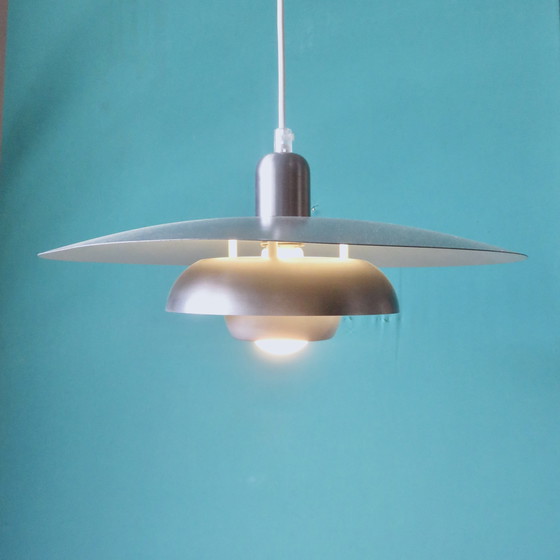 Image 1 of Zilver geïriseerd metalen hanger van typisch Deens ontwerp, Circa 75/80