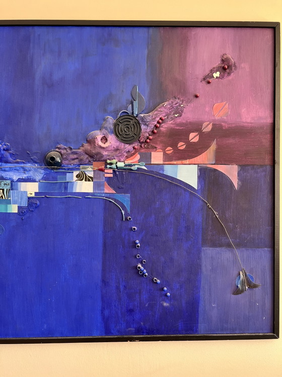 Image 1 of Opera d'arte tridimensionale unica, realizzata con tecniche miste. 83x175 cm