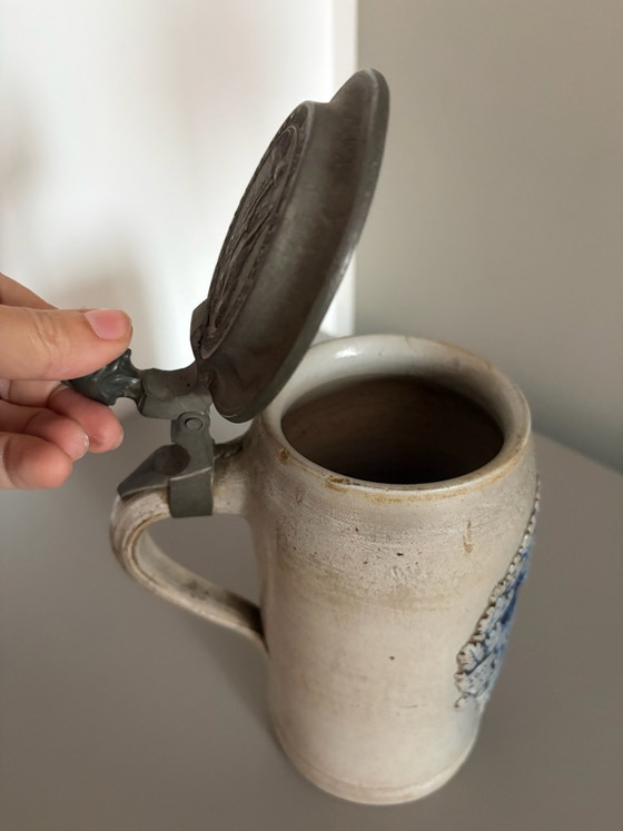 Boccale da birra tedesco da collezione, da 1 litro, Accessori da tavola, Ceramica, Grigio (foto 6 di 10)