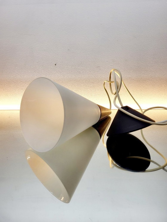 Image 1 of Vintage opaline glass pendant lamp, Scandinavian style, Philips, 1960s