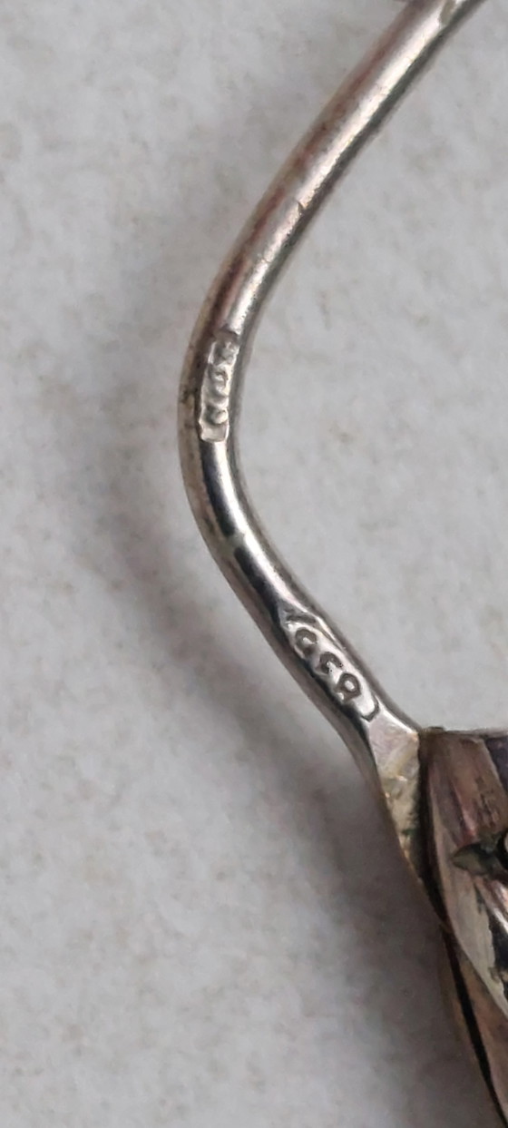 Image 1 of Vintage zilveren gedraaide creolen
