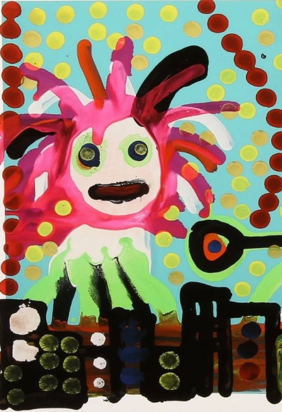 Image 1 of Paul Indrek Kostabi: "Estallido, 2016". Firmado a mano, nº 8/15. En Excelente Estado. Sólo una Edición de 15 Piezas.