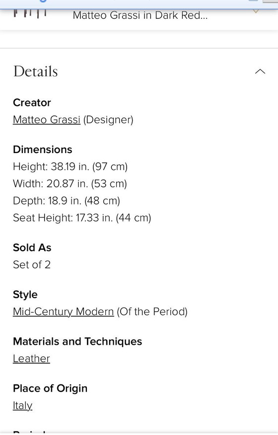 Image 1 of 4x Matteo Grassi dining chairs and 1 dining table