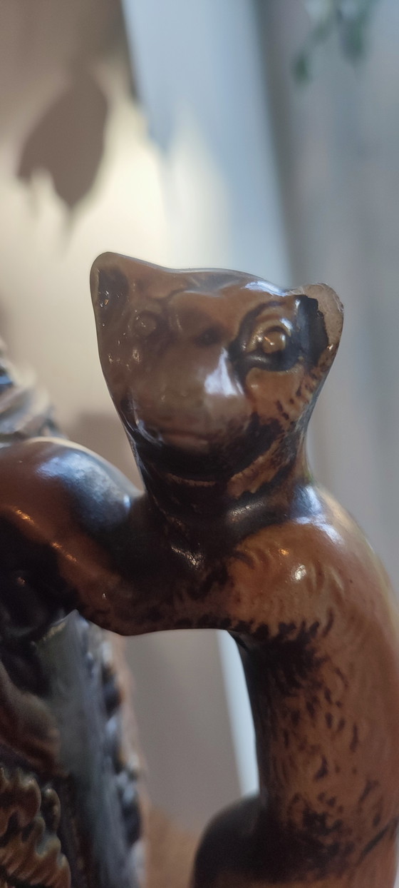 Image 1 of Pot en grès ancien West Germany Original Gerzit Gerz". Scènes de chasse .