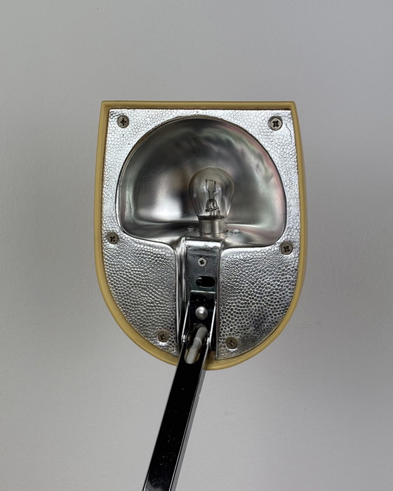 Image 1 of Lamp Table + Clock Vintage Clock - Lamp Zeitlicht Timco 1970s Bedside Lamp 70s Digital Alarm Clock Mid Century Modern Space Age