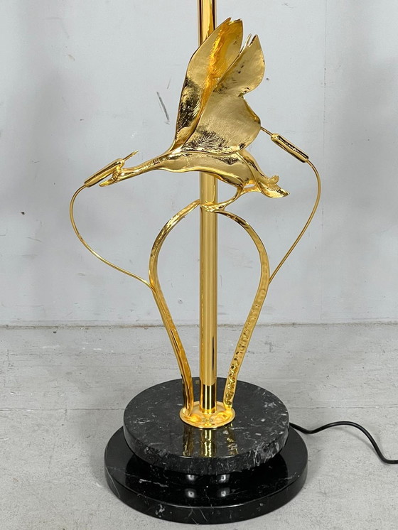 Image 1 of Hollywood Regency vloerlamp/vloerlamp met vogelfiguren van Lanciotto Galeotti, L'Originale, Italië, jaren 1980