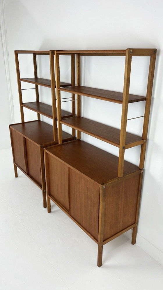 Swedish vintage teak veneer bookcases – Shelving unit (photo 24 of 25)